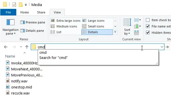 Command Prompt inside specific folder