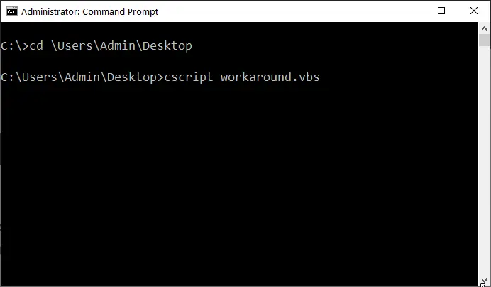 Command Prompt Workaround